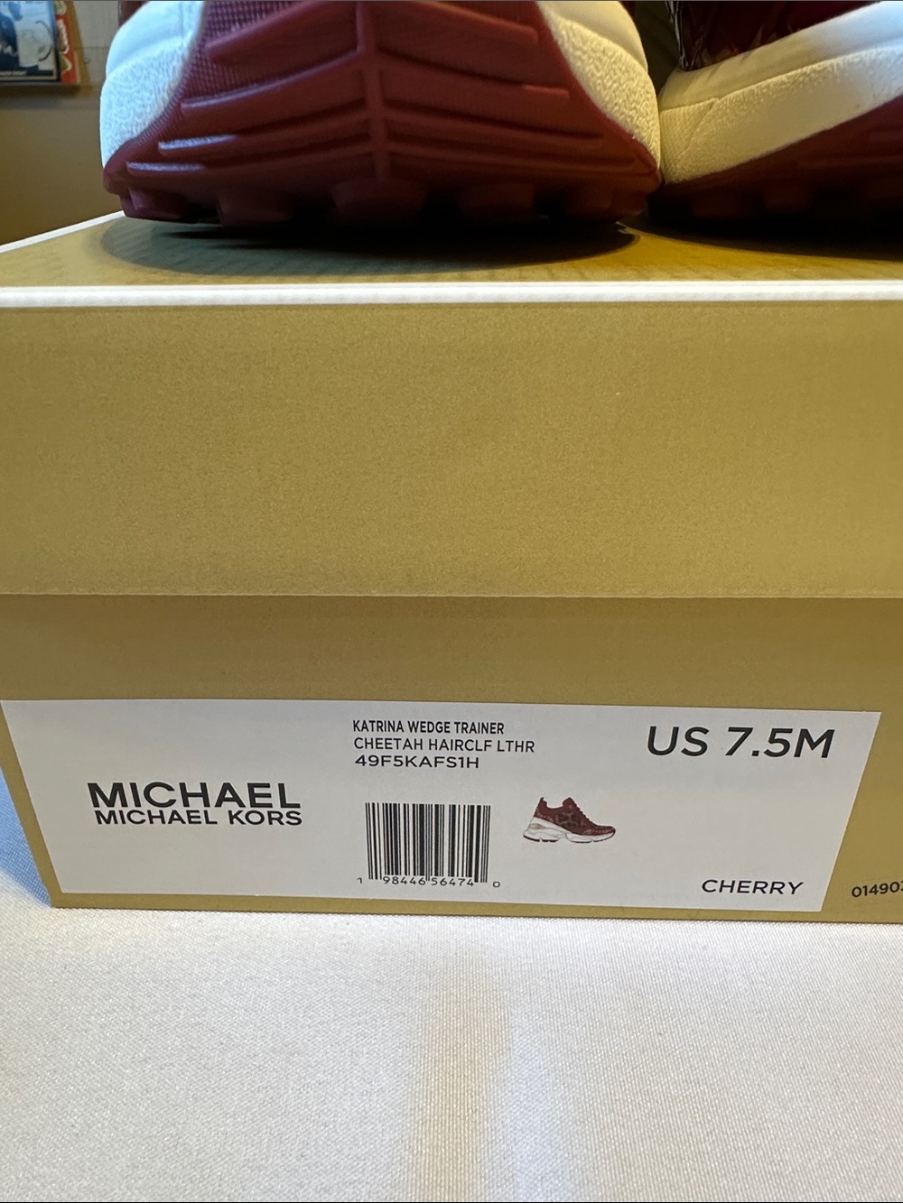 Michael Kors Cherry/Wine Leopard-Accent Platform Sneakers - Picture 10 of 10